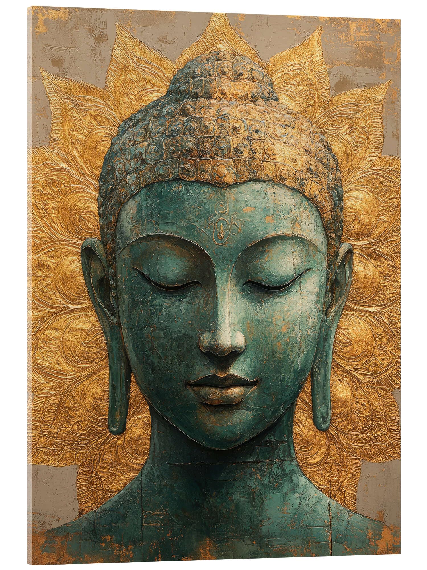 Buddha on gold Obraz na szkle akrylowym