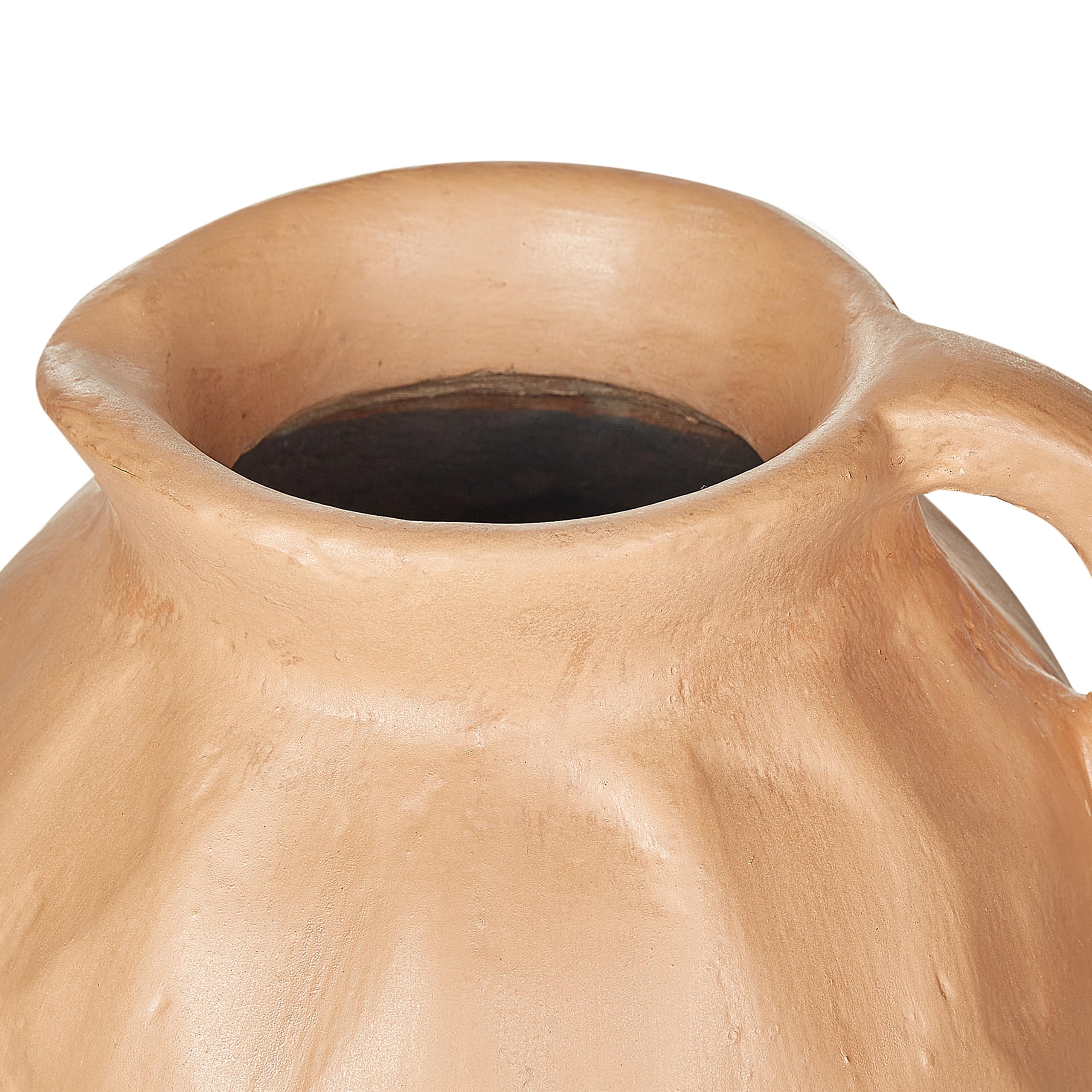 Dekovase aus Terrakotta beige 46 cm handgefertigt klassisch ästhetisch Taiping