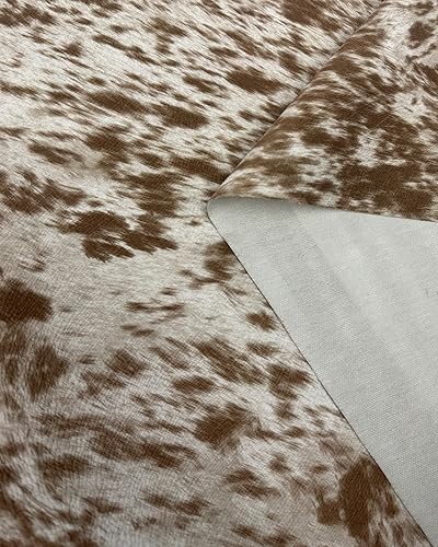 Miniatura 4 de The Yard - Tapicería de tela Cowabunga con estampado de vaca manchada de terciopelo de gamuza, 54 pulgadas de ancho, vendido por The Yard (PALOMINO)