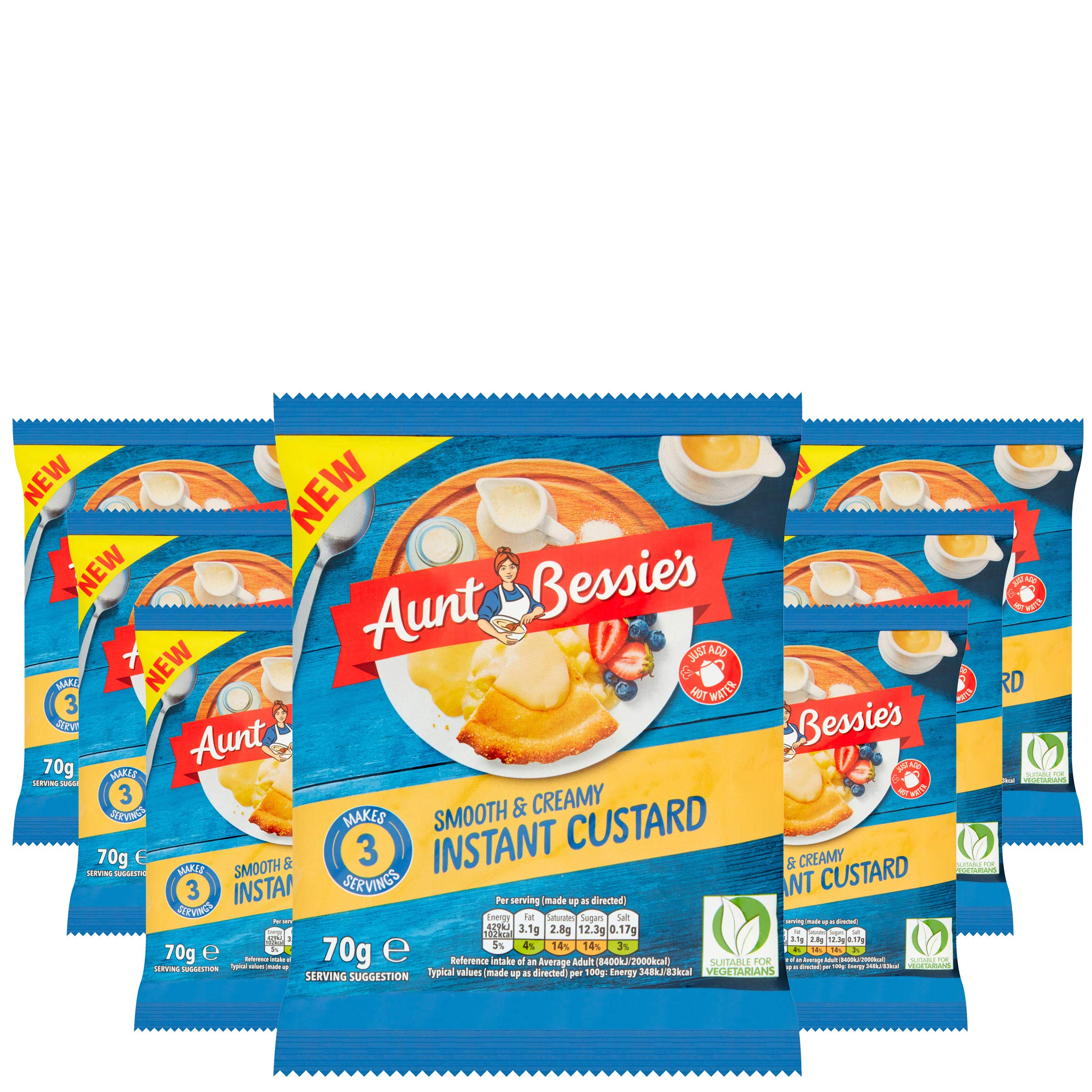 Aunt Bessies Smooth & Creamy Instant Custard Powder Mix 70g, Pack of 15