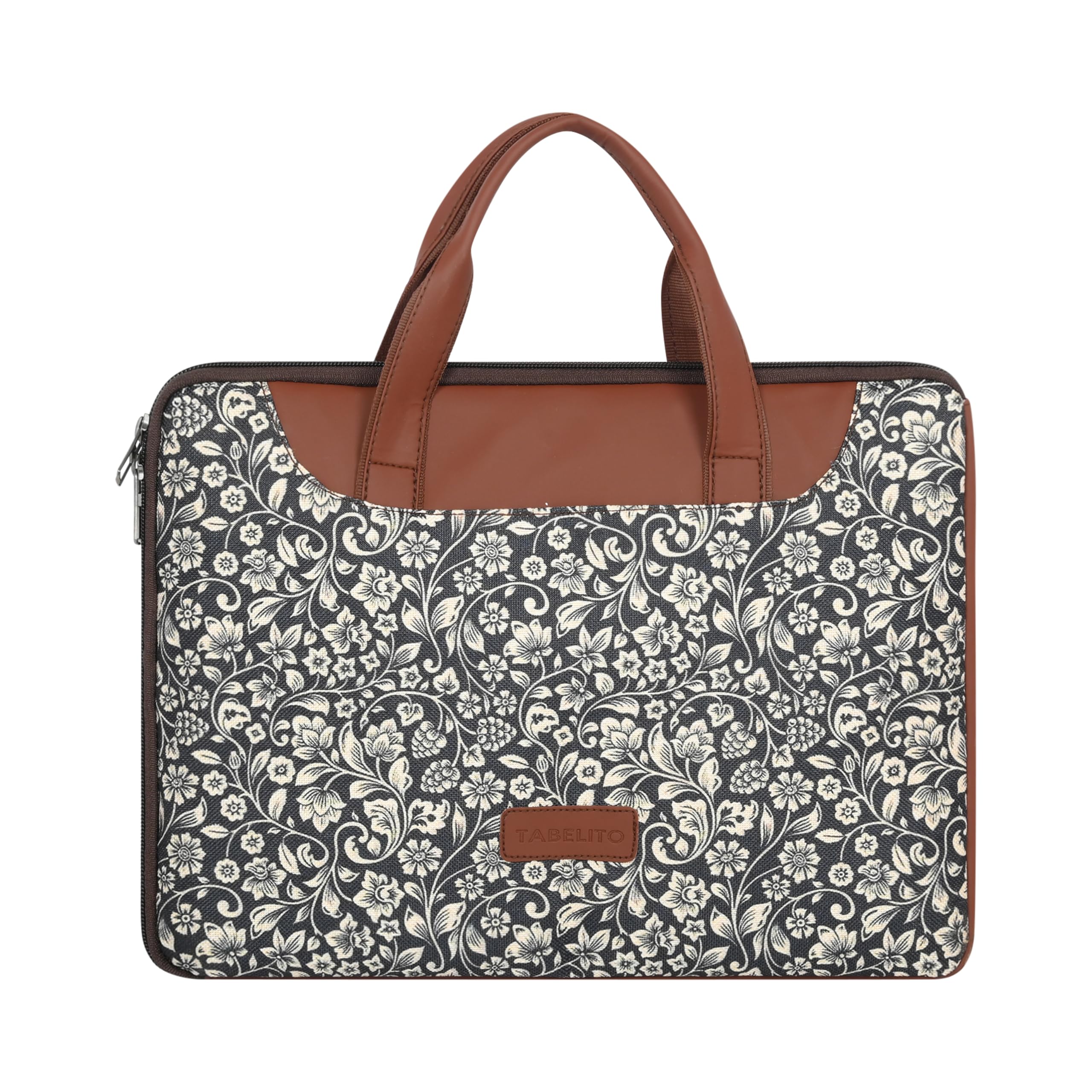 Tabelito Laptop Sleeve Bag 13" to 15.6 inch for Women Jute and Vegan Leather Office Everyday Handbags