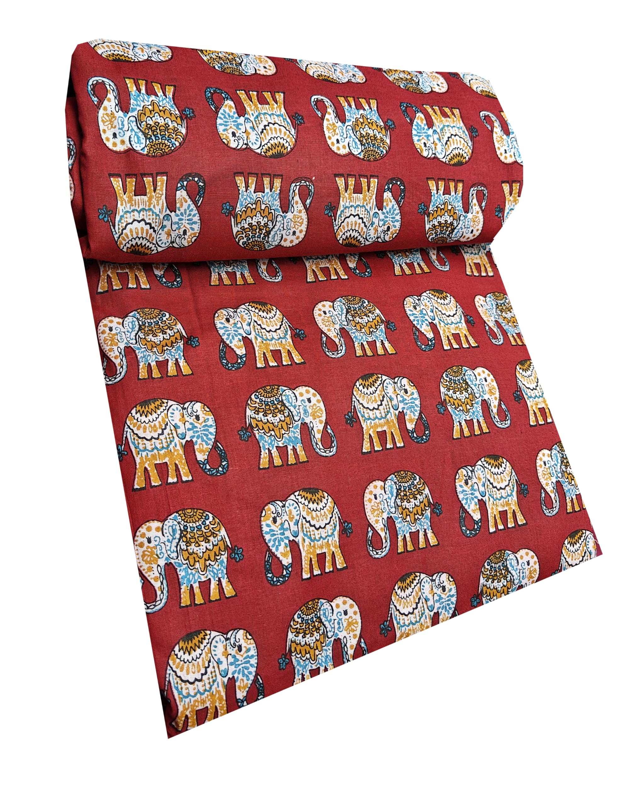 Fashionmart Pure Cotton Unstitched Jaipuri Handmade Digital Printed Fabric Material for Women Kurta/Blouse/Palazzos/Piece Material for Women’s (4 Meter)