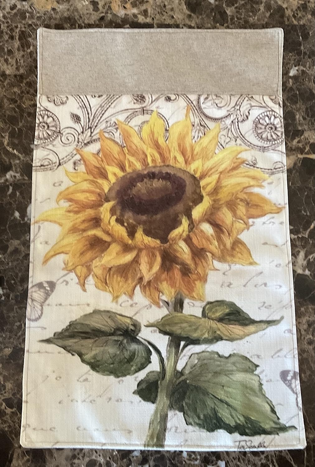 Sunflower Headrest Cover for recliners, headrest Cover slipcovers,Chair Cover, Furniture Protector, Beach House, Sofa, Theater Chair, sunroom, Office Chair, RV’s 17x27 :by: Bittlemen Co.