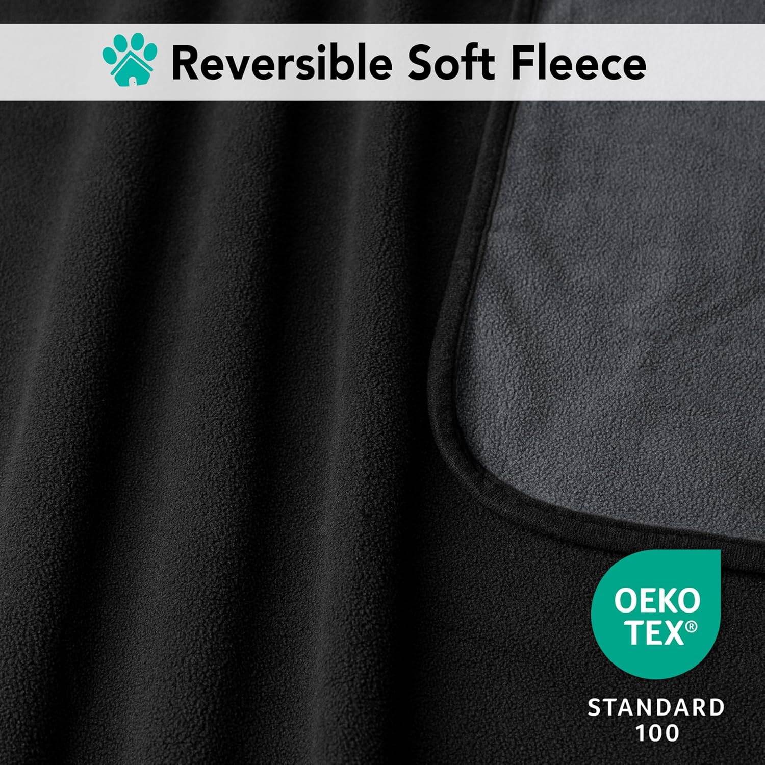 PetAmi Waterproof Dog Blanket for Extra Large Pets Dogs Cats, Large Pet Couch Cover Protector for Furniture, Reversible Washable Soft Fleece Cat Blanket for Bed Couch Sofa, 60x80 (Black/Gray) - Image 4