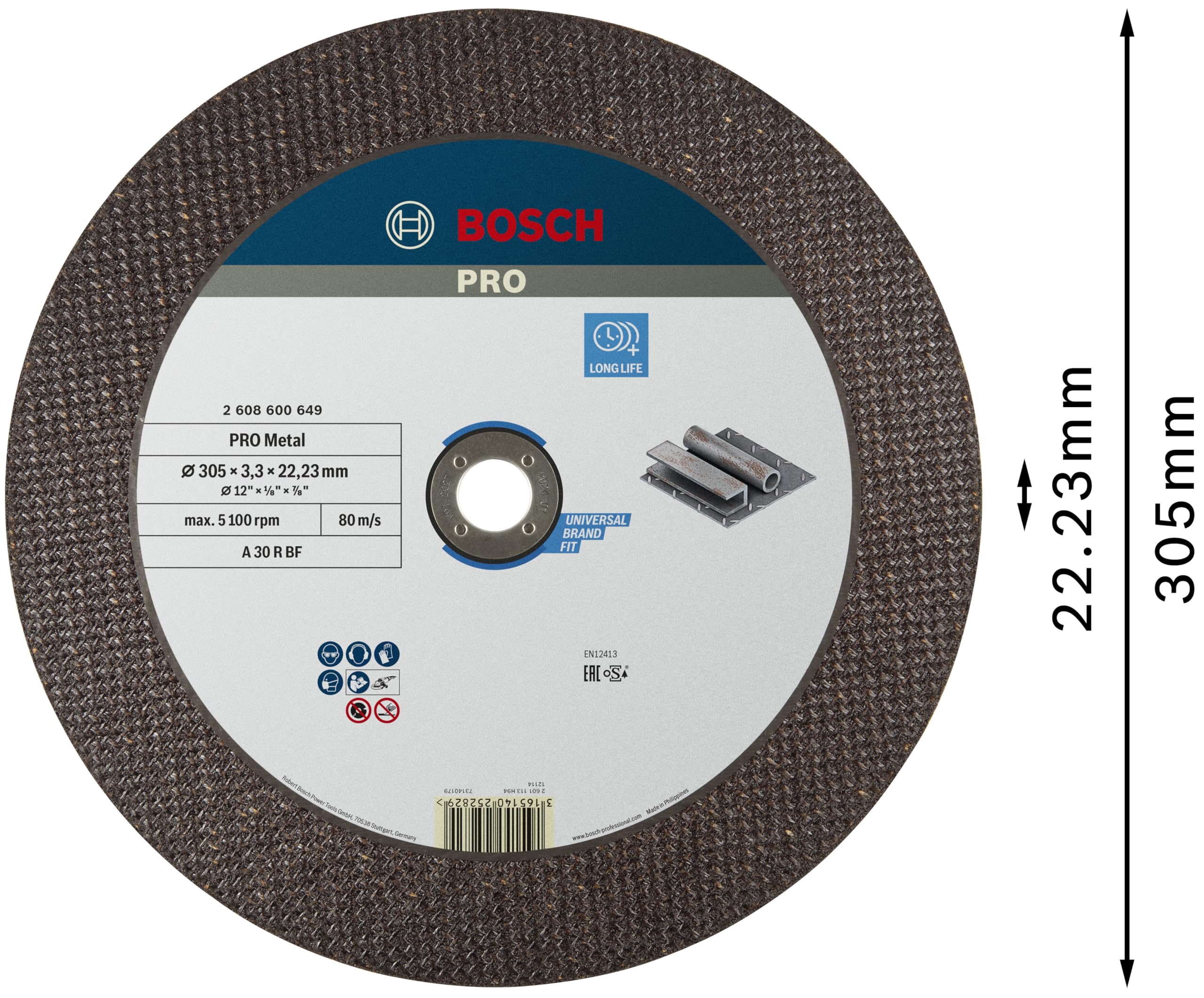 Bosch Profesional Tarcza tnąca prosta Expert for Metal A 30 R BF, 300 mm, 3,2 mm