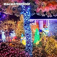 Vista 6 de Uptotop - Cadena de luces de Navidad, paquete de 2, total de 200 unidades, 40 pies, enchufe, cadena de luces impermeables para decoraciones