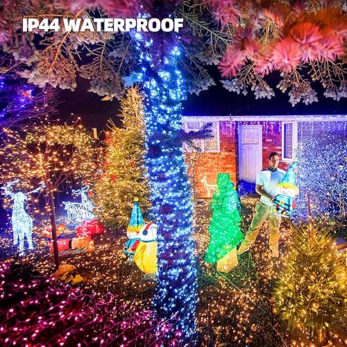 Miniatura 6 de Uptotop - Cadena de luces de Navidad, paquete de 2, total de 200 unidades, 40 pies, enchufe, cadena de luces impermeables para decoraciones de