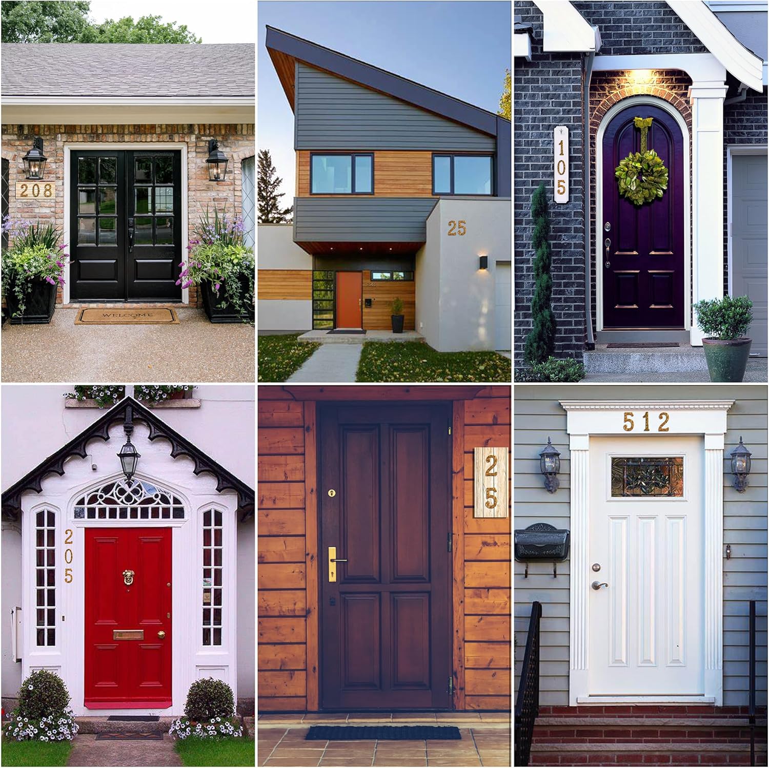 HILAZA House Number 1 for Outside, 5.5 Inch Cast Iron Metal Home House Address Numbers, Golden