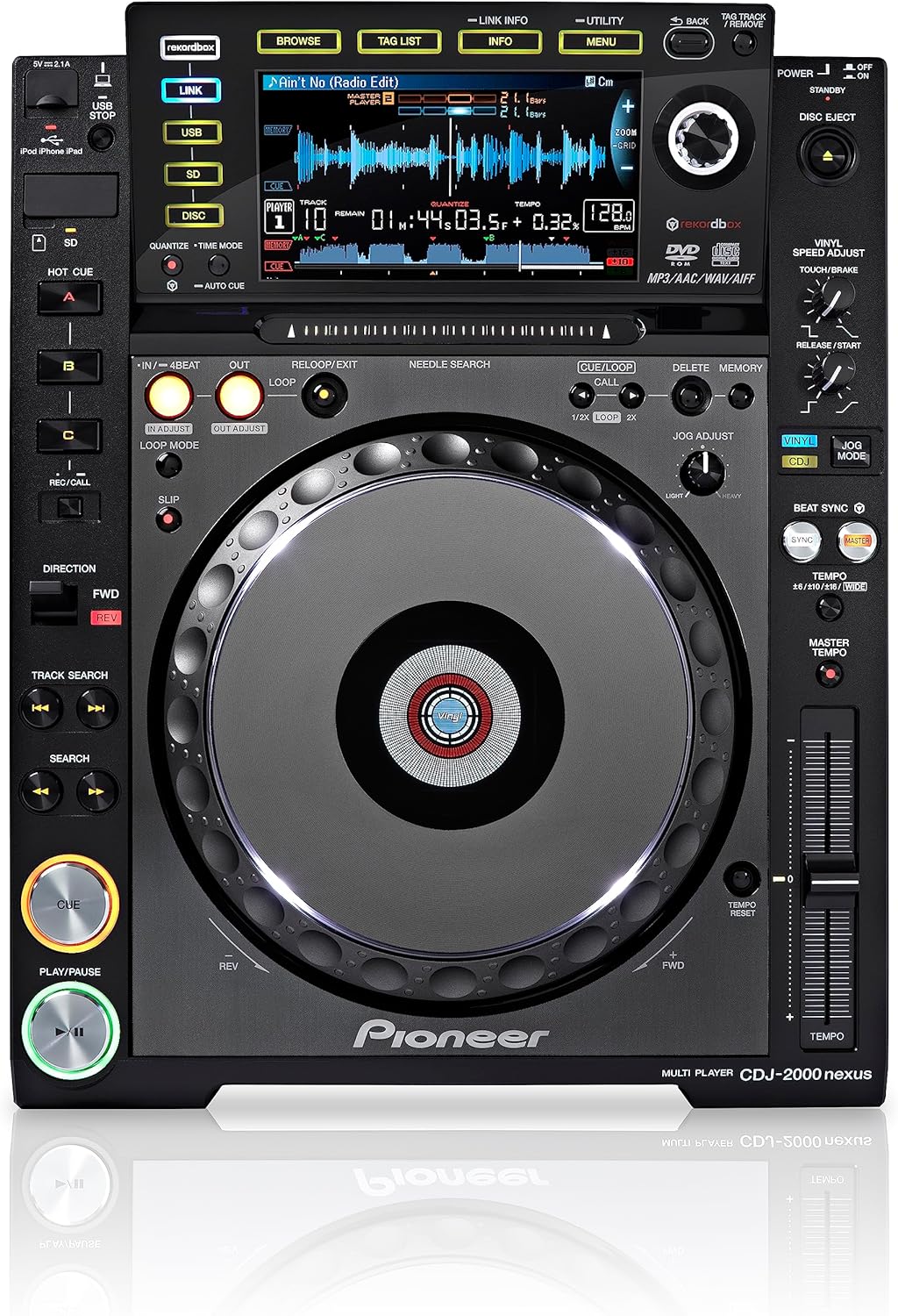 Pioneer DJ CDJ-2000-NXS Digital Turntable – Black, 10.50