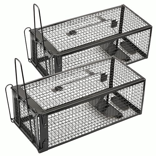 2-Pack Rat Traps Humane Live Mouse Vole Chipmunk Trap Cage
