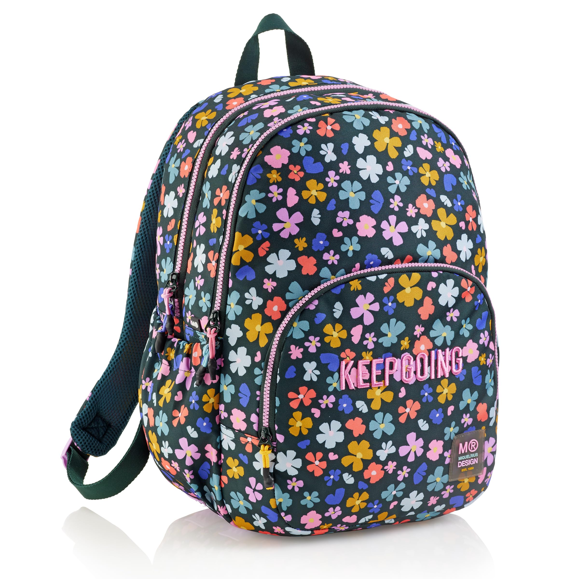 Miquelrius - Mochila Escolar 27 L Triple Compartimento, Spring Night | Doble Cremallera, Espalda Acolchada y Tiradores Metálicos para Separar y Acceder Fácilmente al Material