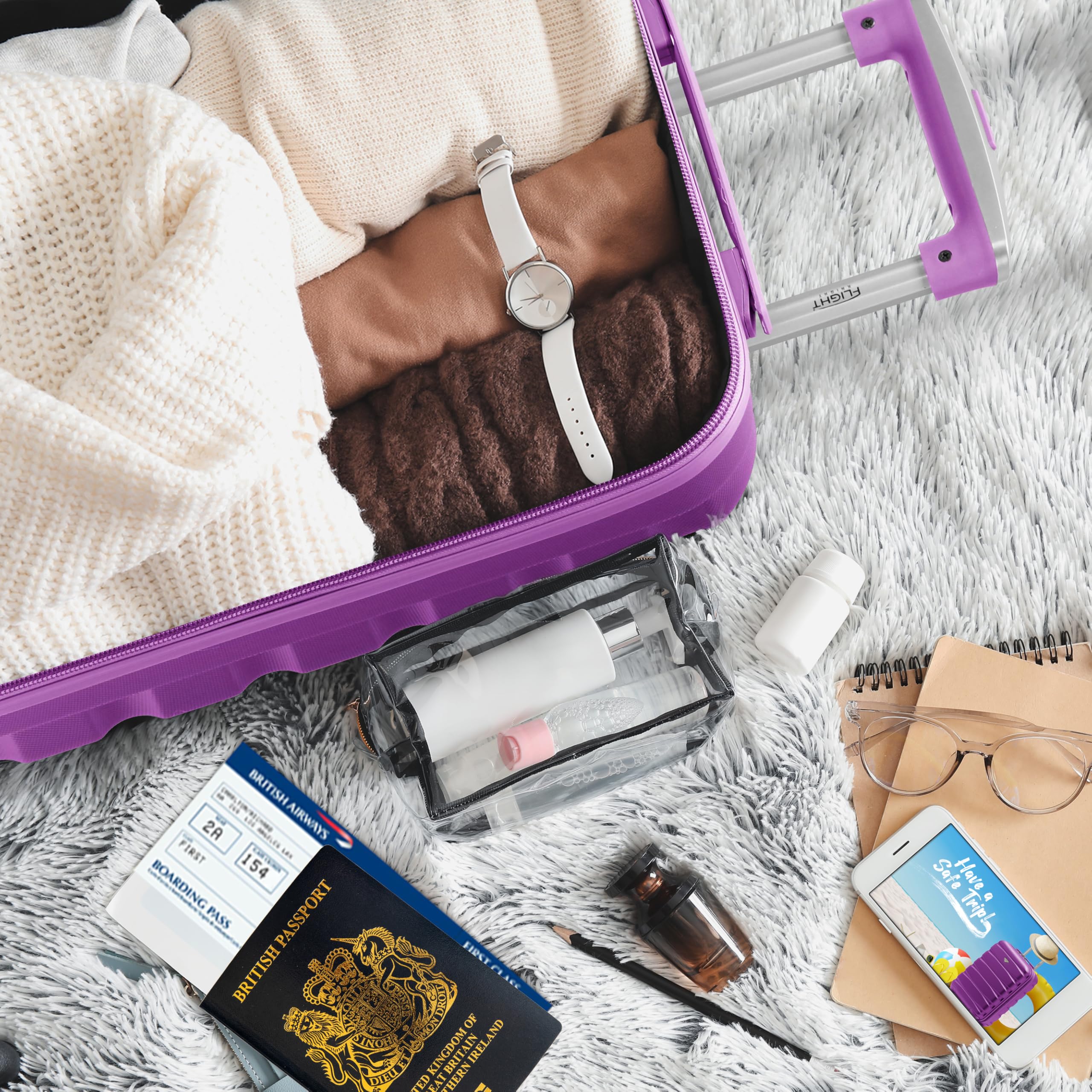 Flight Knight Cabin Suitcase 55x40x20 Ryanair Priority, EasyJet, Jet2 Lightweight Small Durable 4-Wheel Cabin Case, Carry-On for Over 60 Airlines, Hard Shell, 10kg Hand Luggage Bag (55 x 40 x 20 cm)
