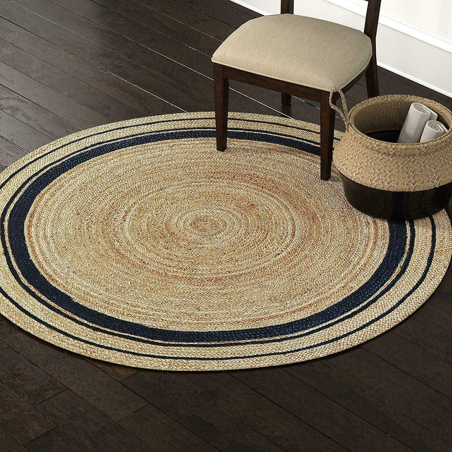 Handmade Jute Rug - 6ft x 8ft - Natural Floor Mat -26