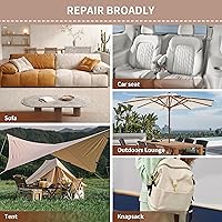 Vista 7 de ONine Kit de reparación de sofá de microfibra, parche de tela adhesiva de 55 x 12 pulgadas, multicolor, agua impermeable, adecuado para sofás, Negro
