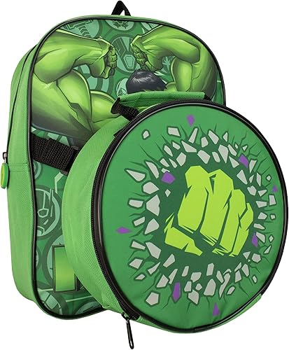 Marvel Mochila y lonchera para niños Hulk Green