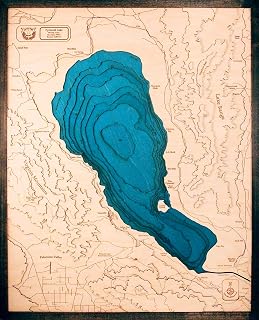 Large Pyramid Lake 3D Wood Map