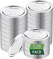 Vista 9 de 72 tapas de conservas con anillos de boca regular, para frascos Ball, Kerr – Tapas de metal tipo Mason para conservas – 100% de ajuste y herméticas
