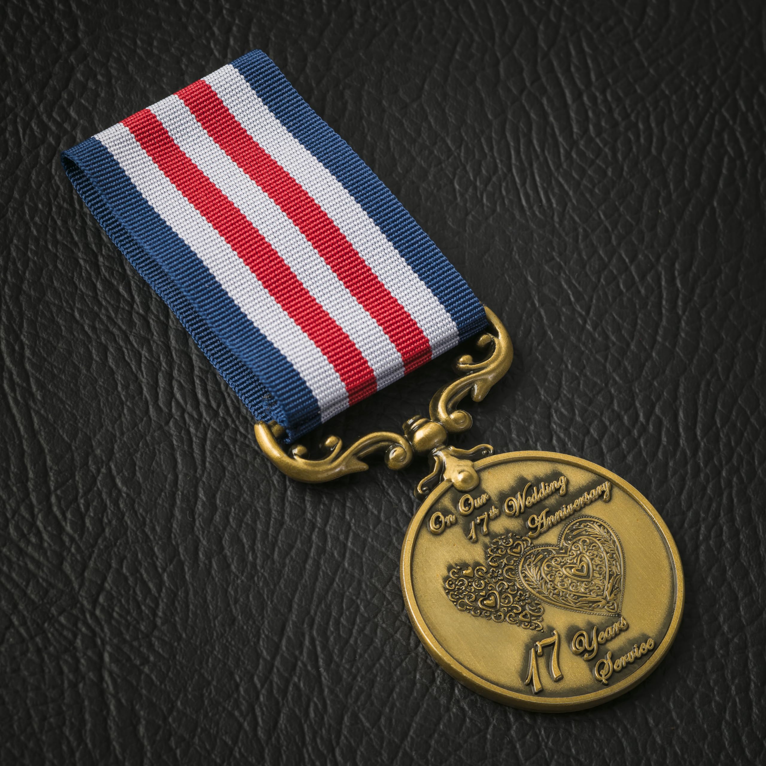 The Commemorative Coin Company Gold On Our 17Th Wedding Anniversary Long Service/Bravery Medal. Gift/Present For Partner/Husband/Wife 17 Years Of Marriage