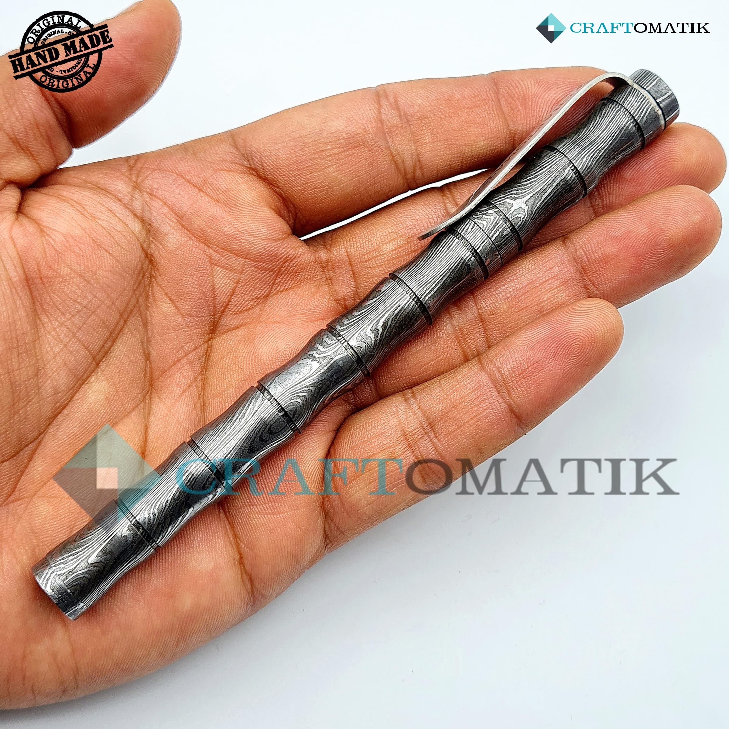 Damast Stahl Kugelschreiber Geschenkset | Handgefertigt Damaskus Stiftset | DP05