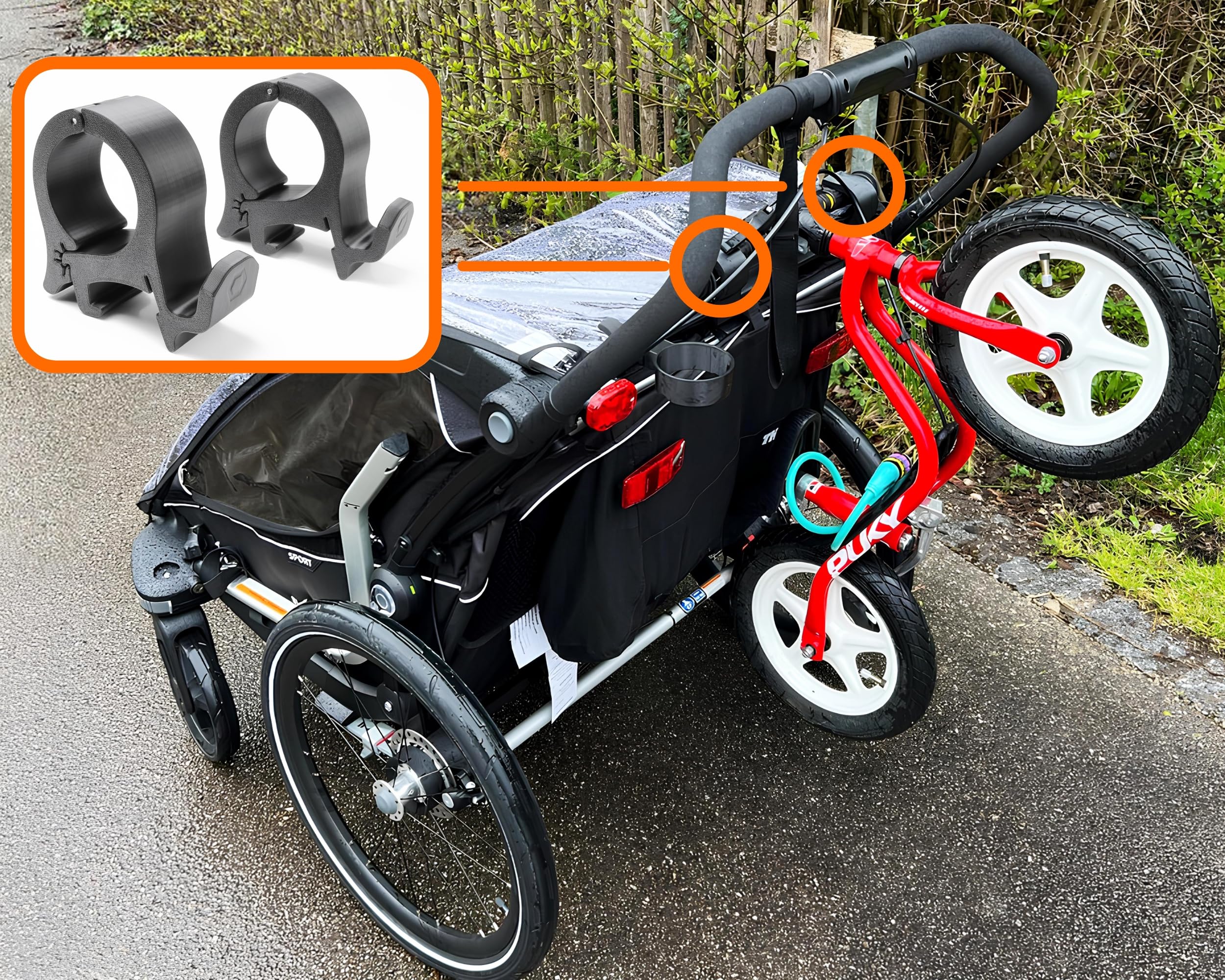 Support de roue pour Thule Chariot | Convient aux modèles Sport, Cross et Lite | Fixation robuste avec verrouillage de sécurité | Compatible avec les vélos Woom - France Support de roue pour Thule Chariot | Convient aux modèles Sport, Cross et Lite | Fixation robuste avec verrouillage de sécurité | Compatible avec les vélos Woom - France