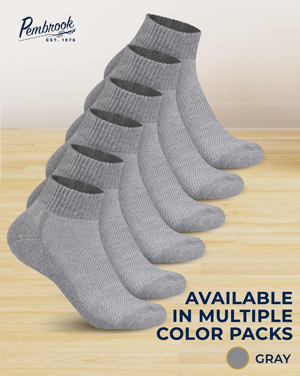 Pembrook Ankle Diabetic Socks for Women and Men - 6 Pairs | Low Cut Neuropathy Socks for Women | Smooth Toe Seams - Image 5