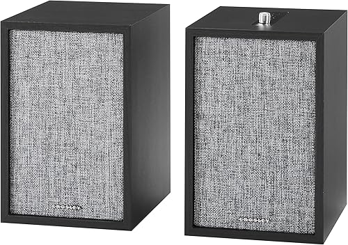 Miniatura 8 de Crosley S200A-WA - Altavoces estéreo Bluetooth de 4 pulgadas con conexiones ópticas, USB y auxiliares, nogal