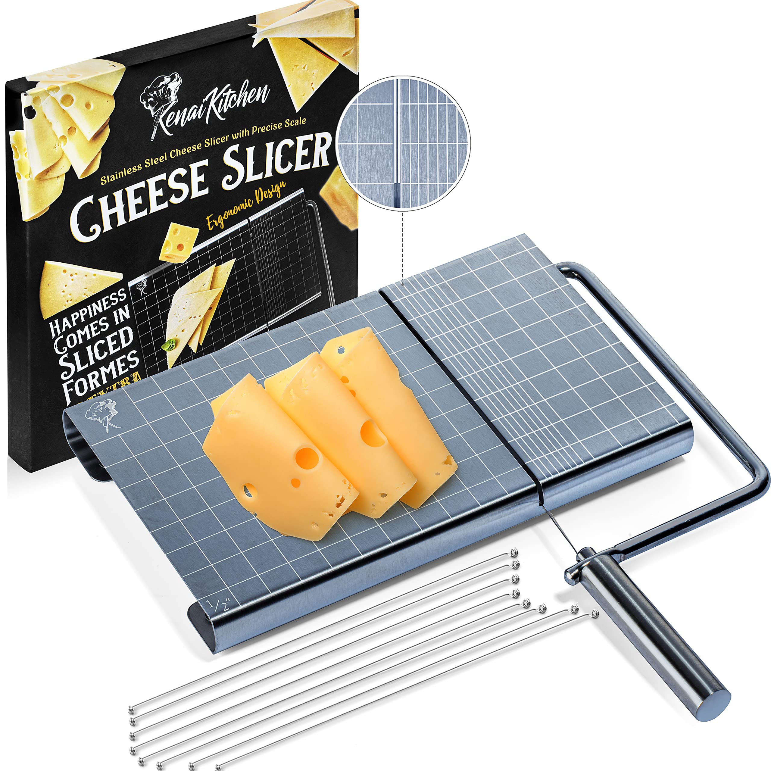 Buy Cheese Slicers With Wire Cheese Cutters for Block Cheese Incl. 8