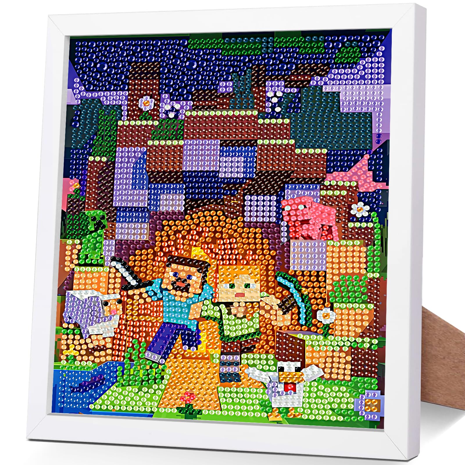 Diamond Painting Anime Set mit 18×24cm Rahmen für Kinder & Erwachsene - 5D Diamant Malerei mit Cartoon Motiven, Kreatives DIY Bastelgeschenk für Mädchen & Jungen ab 5-10 Jahre & Erwachsene als Deko