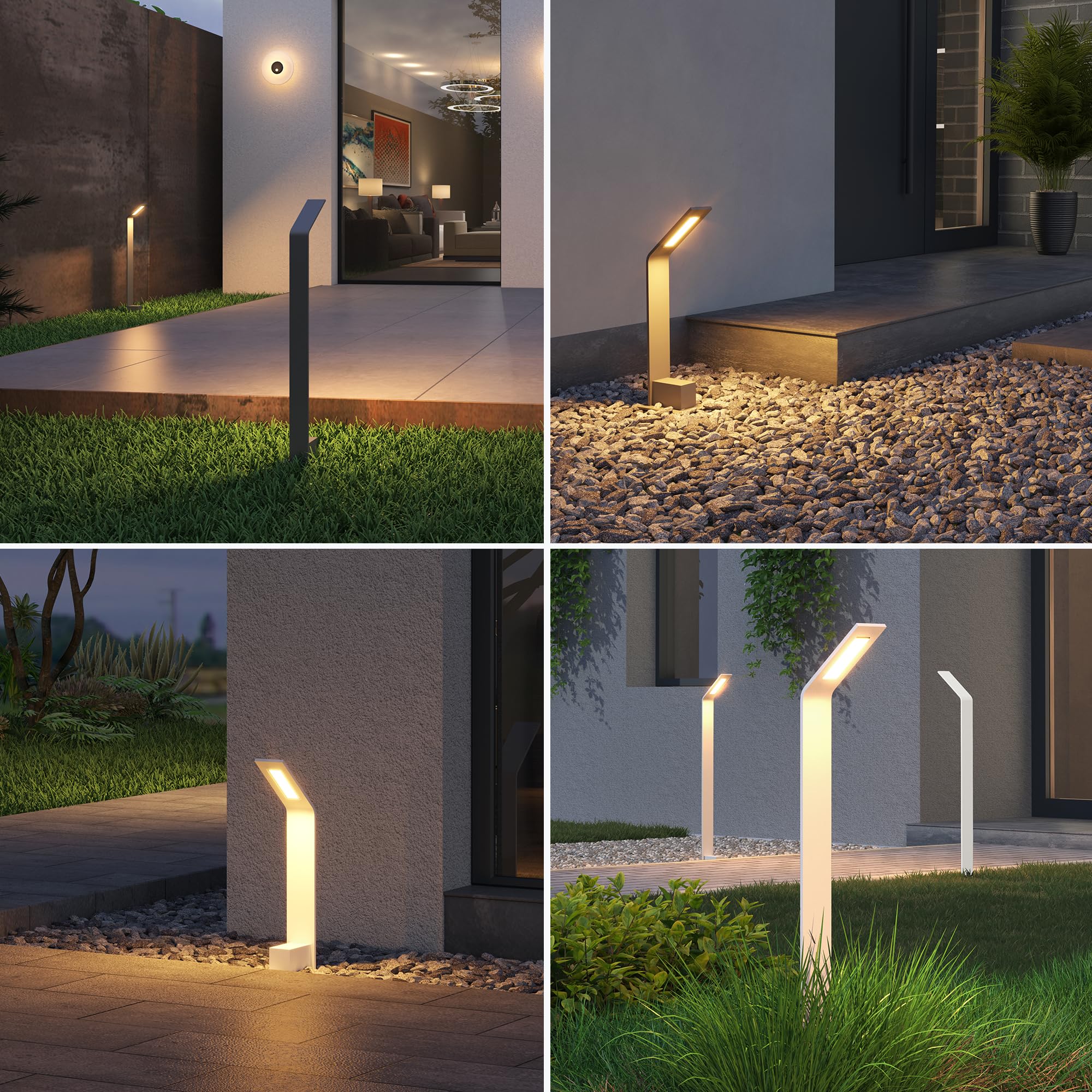 Mai & Mai Lampe sur Pied Extérieur Gris Foncé 128x98x808mm LED IP65 Jardin