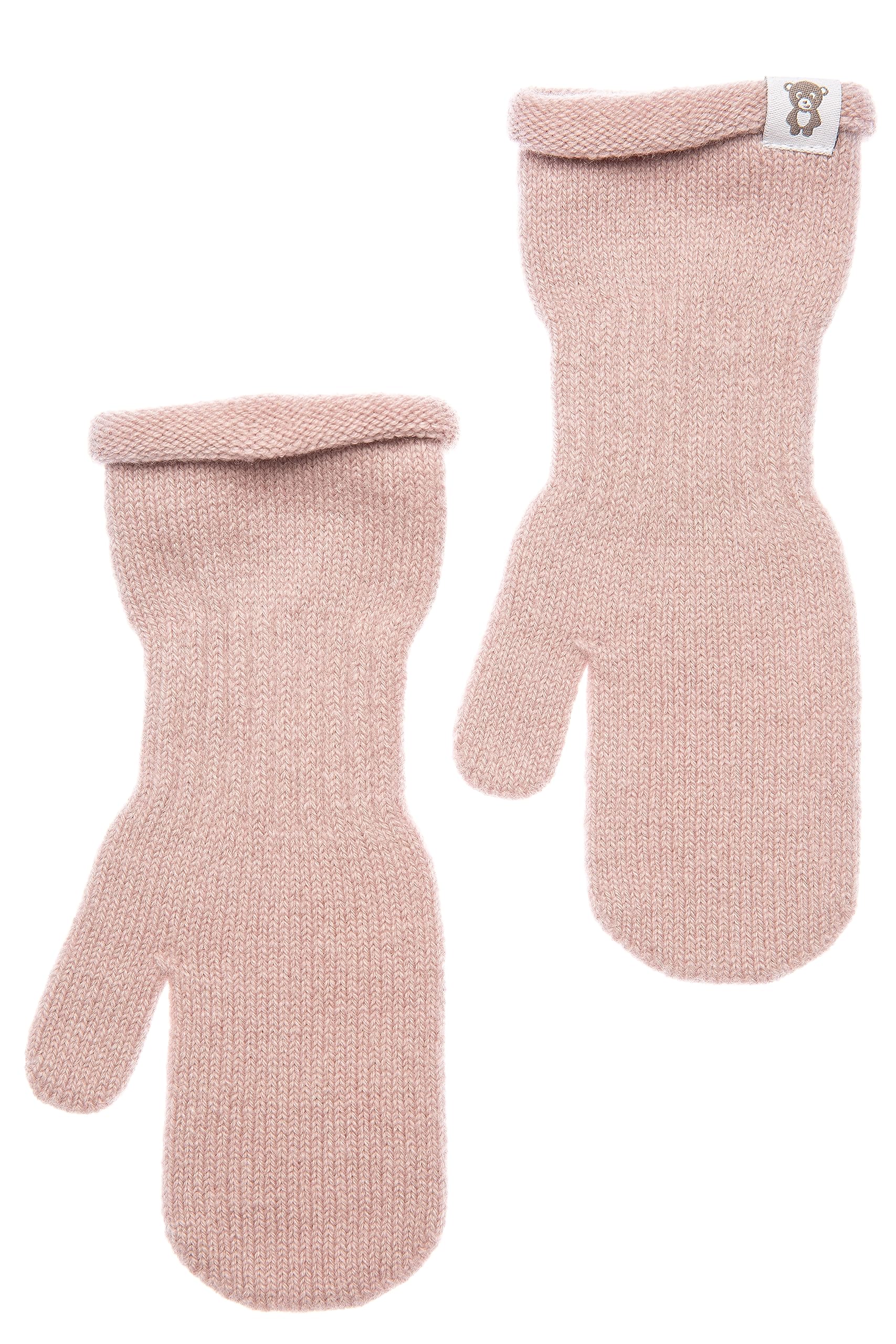 Gants tricotés monocouches en laine pour bébés Gants d’hiver tricotés chauds pour enfants pour garçons et filles 0,5-2 ans Les gants souples et confortables de couleur rose - Taille 3-4