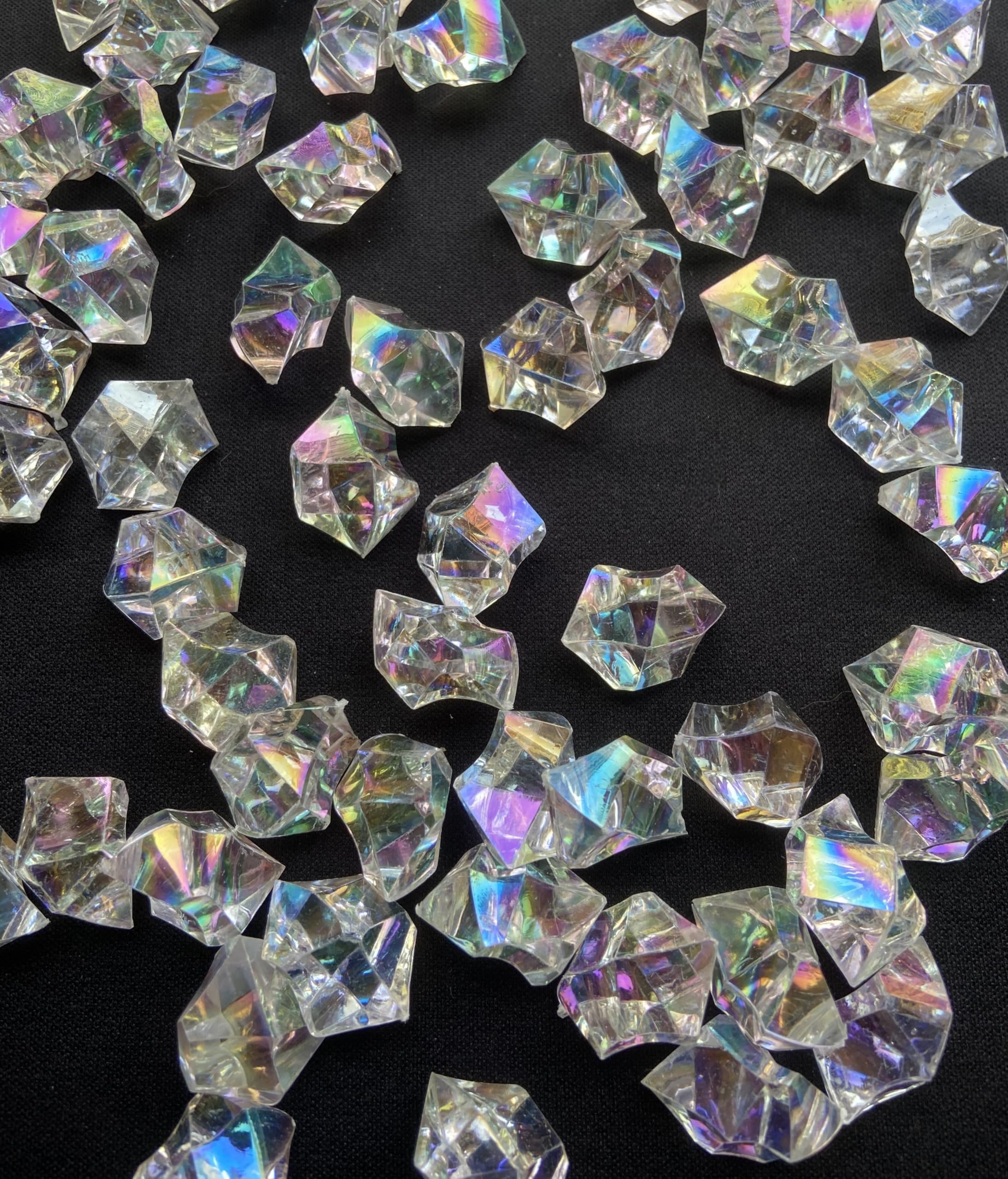 Acryl-Edelsteine, Kristalle, schillernd, klar, 250 Stück, Kunststoffdiamanten, Vase, Tafelaufsatz für Weihnachten, Regenbogen-Effekt, Vasenfüller, Hochzeitsdekoration, Party, Tischstreuung (schillernd