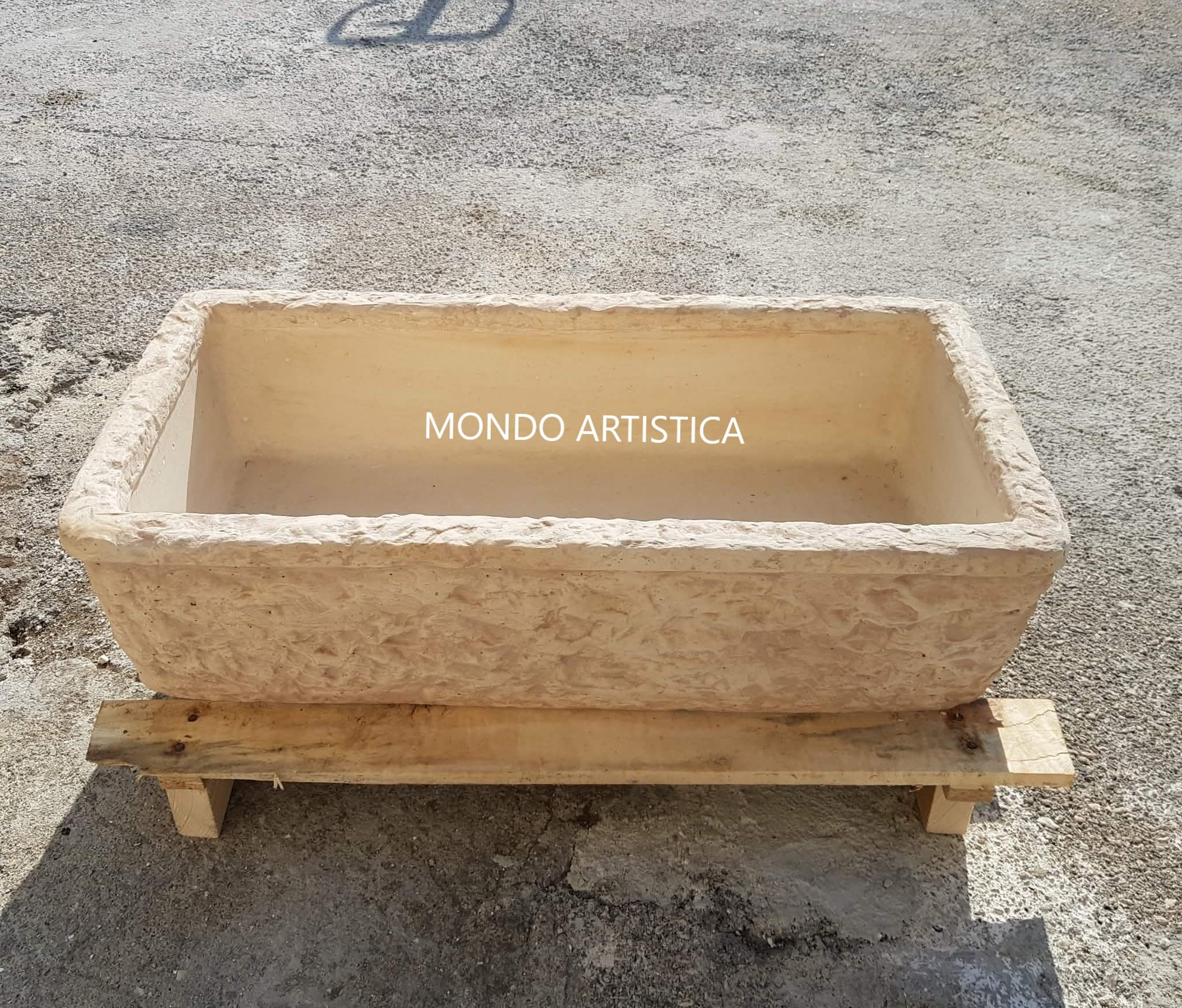Lavello Lavandino In Cemento, Lavabo Da Esterno Antigelo, Fontana, Vasca Unica L 80X40 H 22 Cm Sfumato Rosa Antico
