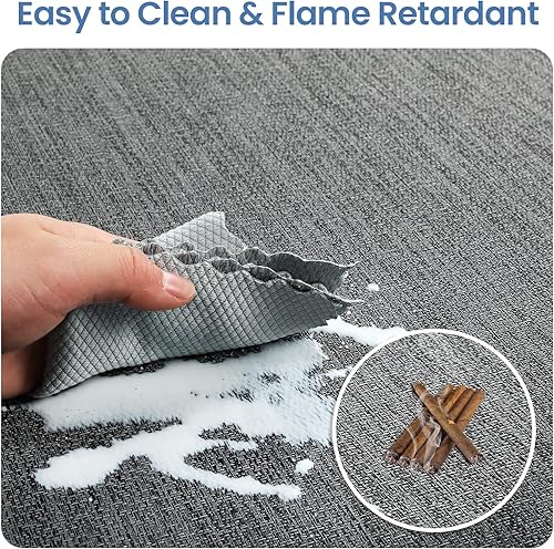 Miniatura 6 de Tapete para silla para suelo de madera dura, 36 x 48 pulgadas, tapete resistente para silla de oficina para sillas rodantes, antideslizante, tapete