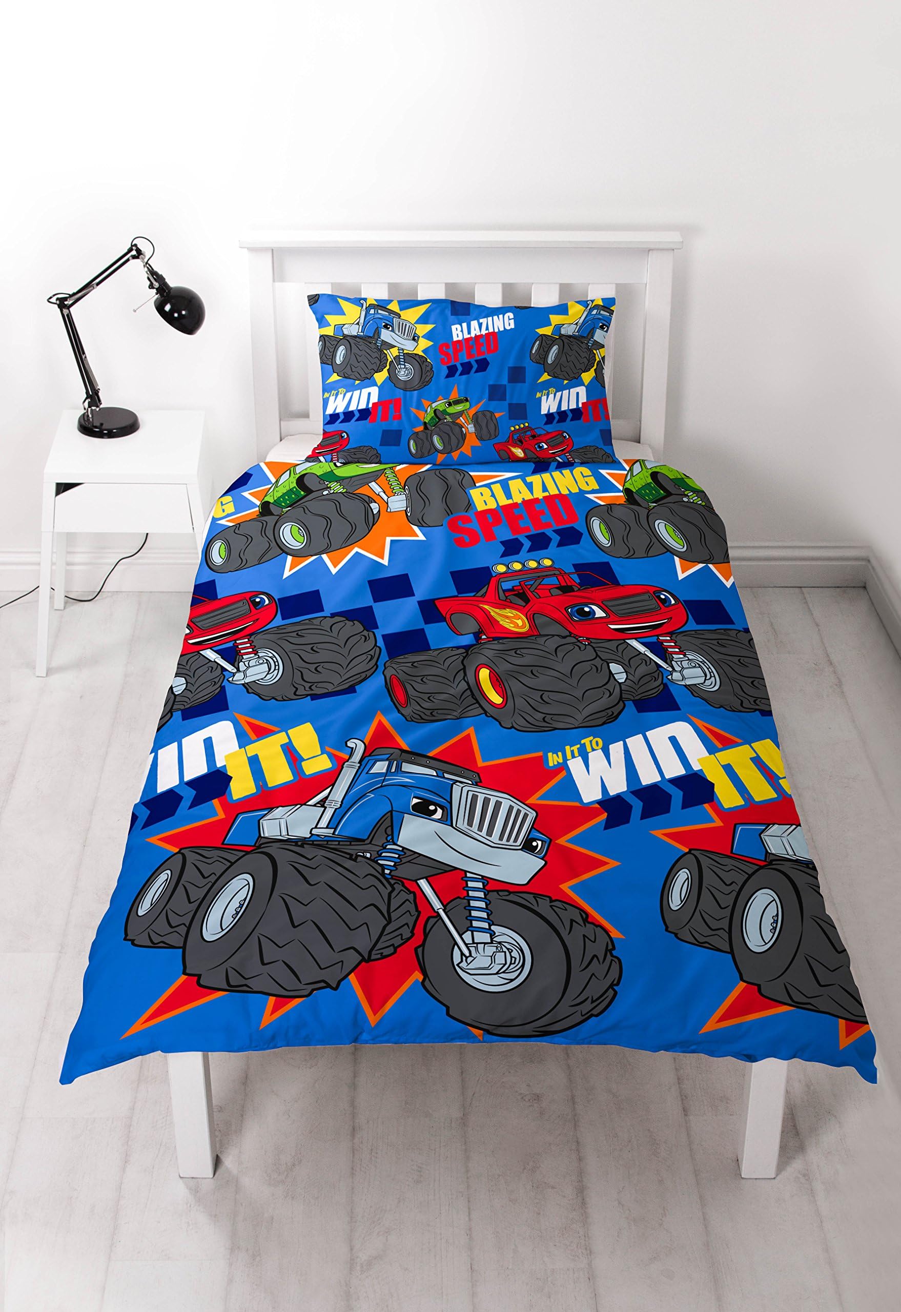 Blaze Zoom UK Single/US Twin Duvet Cover Set, Rotary Design