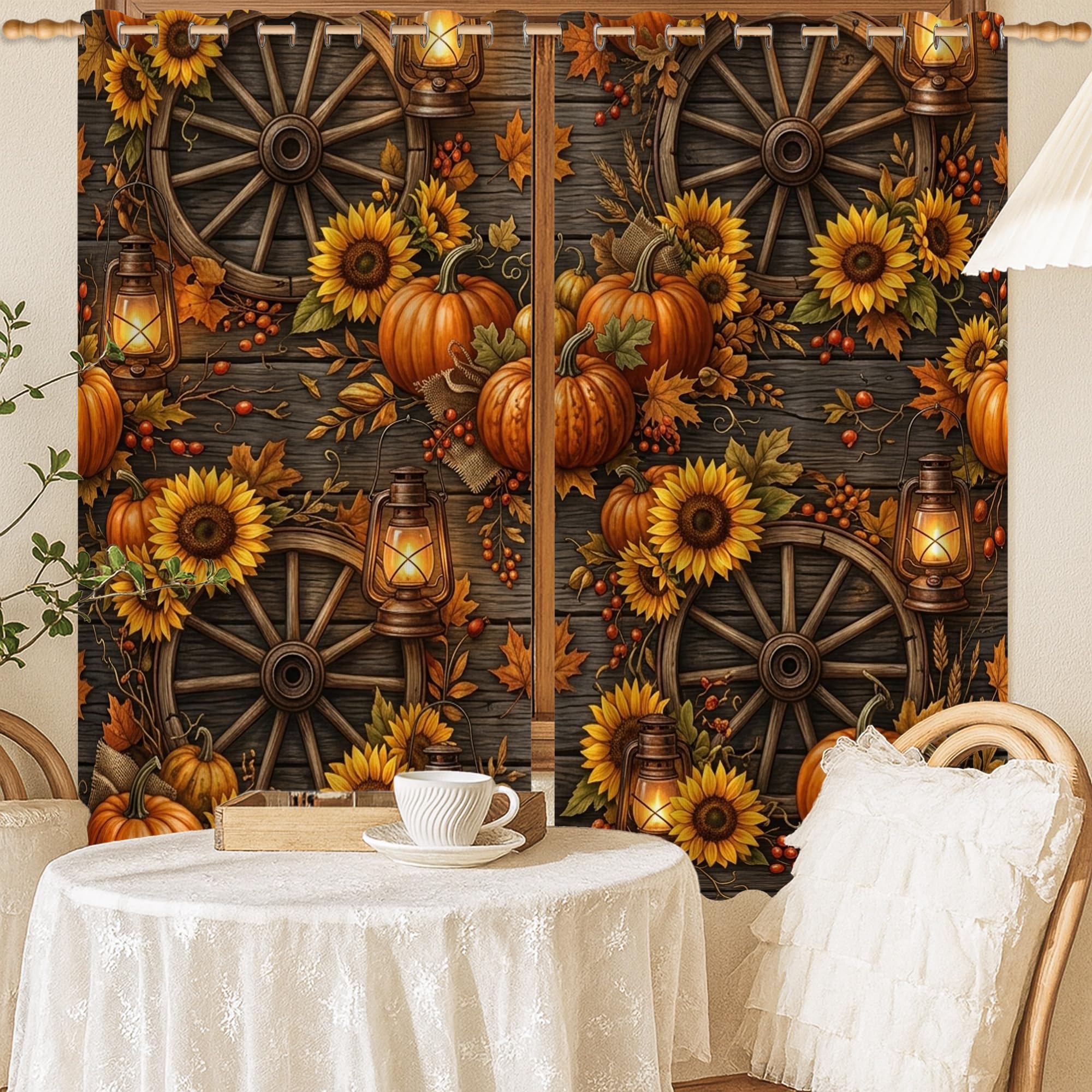 Rideau occultant tournesol pour illuminer votre salon rustique