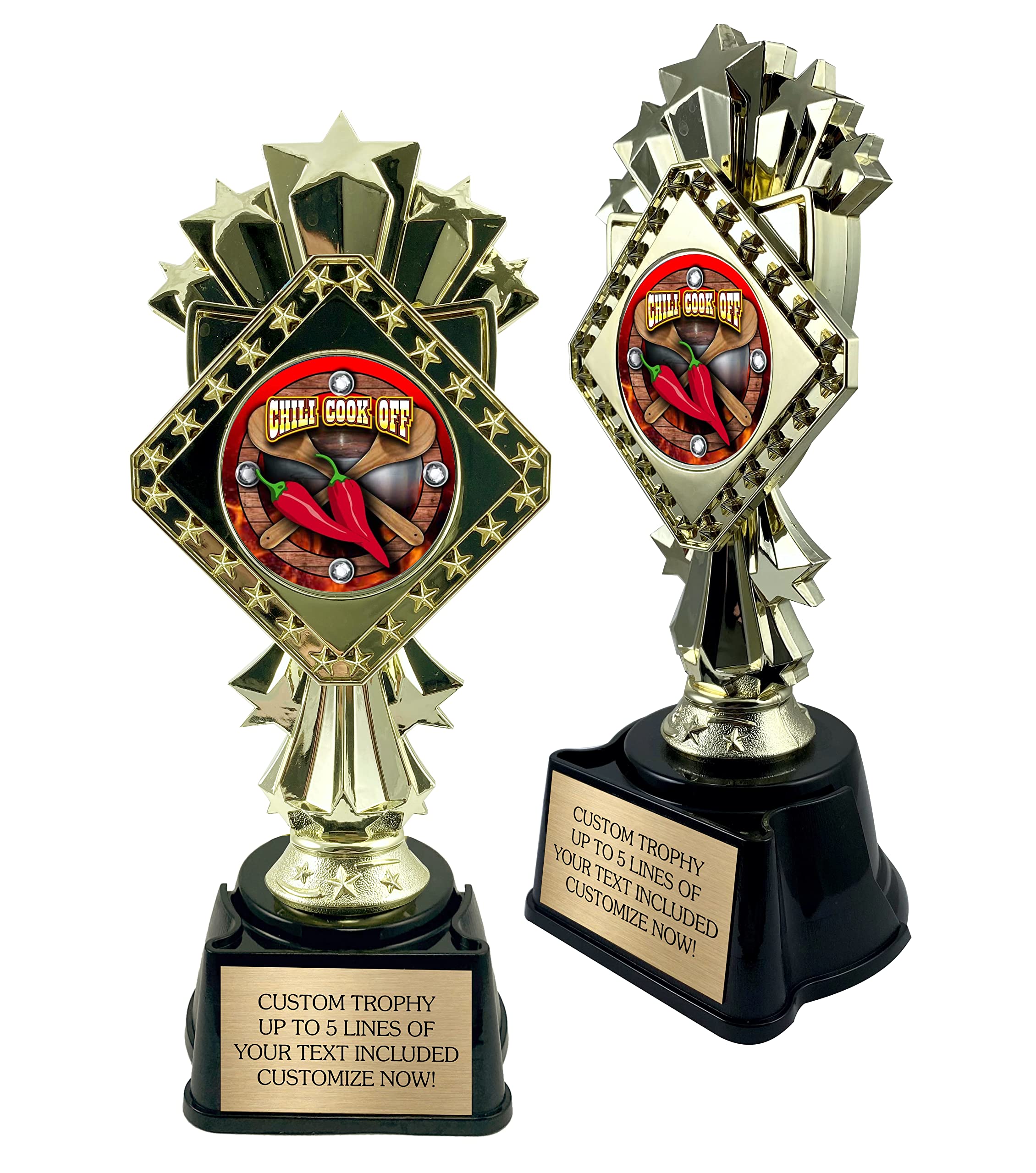 Awards4U Chili Cook Off Trophies 1st Place - Customized Trophy for Contest with Engraving - Fun Prize for Best Pot - Office Award 9 Inches Tall with Personalized Engraved Plate