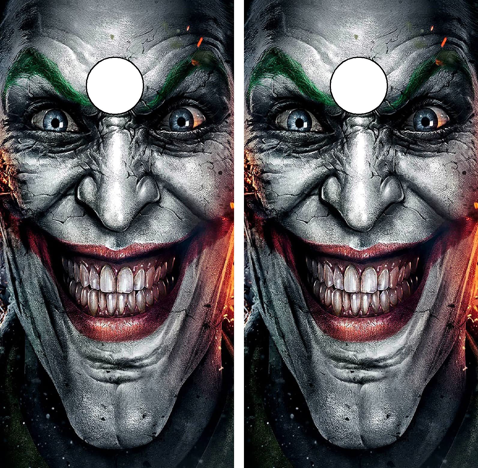 GRAPHIX EXPRESS C24 Evil Clown Cornhole Board WRAP Wraps Laminated Board Boards Decal Set Decals Vinyl Sticker Stickers Bean Bag Game Vinyl Graphic Tint Image