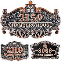 Vista 39 de Letrero de dirección personalizado, placa de dirección de número de casa, placa de dirección personalizada, metal o latón antiguo acrílico