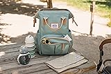 BÉABA - Baby Changing Backpack - Large Storage Volume - Changing Mat Included - Multiple Pockets - Large Opening - Isothermal - Multifunction Travel Bag - Wellington - Sage Green - 4