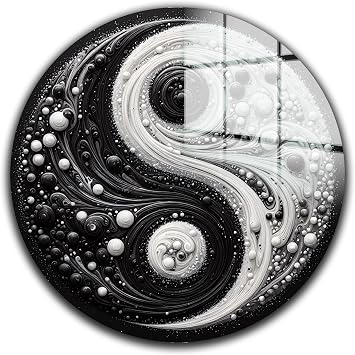 Venodeco Tempered Glass Wall Art,Abstract Wall Painting, Home Decor, Housewarming Gift, Wall Hangings, Round Decor, Stained Glass Art