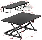 SHW 36-Inch Riser assis réglable en hauteur, ascenseur à double poignée et cadre X stable, 91 cm, noir
