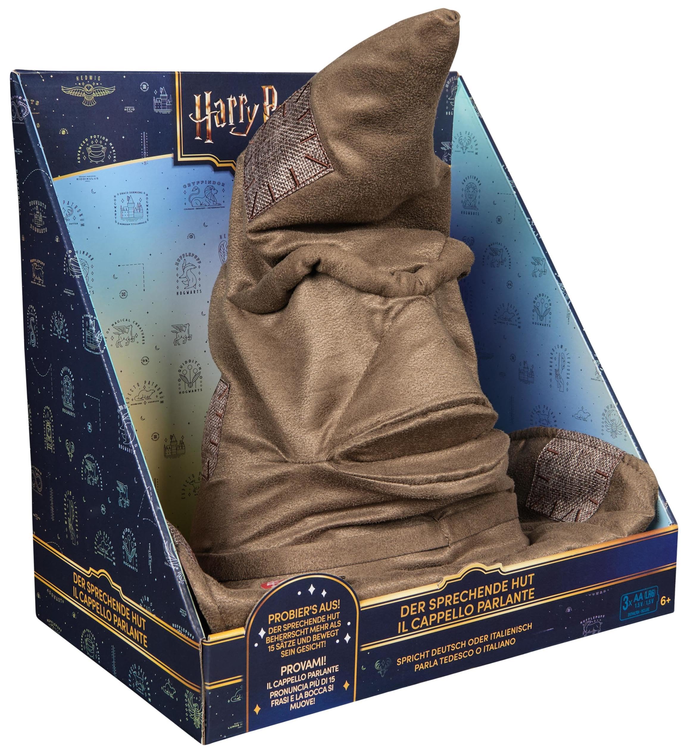 Harry Potter - Interaktiver Sprechender Hut mit Sound, Spielzeug für Kinder ab 5 Jahren, offiziell lizenzierter Fanartikel