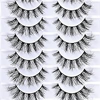 Vista 7 de FARRED Pestañas postizas de ojo de gato, pestañas postizas naturales onduladas en tiras, pestañas de visón esponjosas, pestañas postizas de aspecto