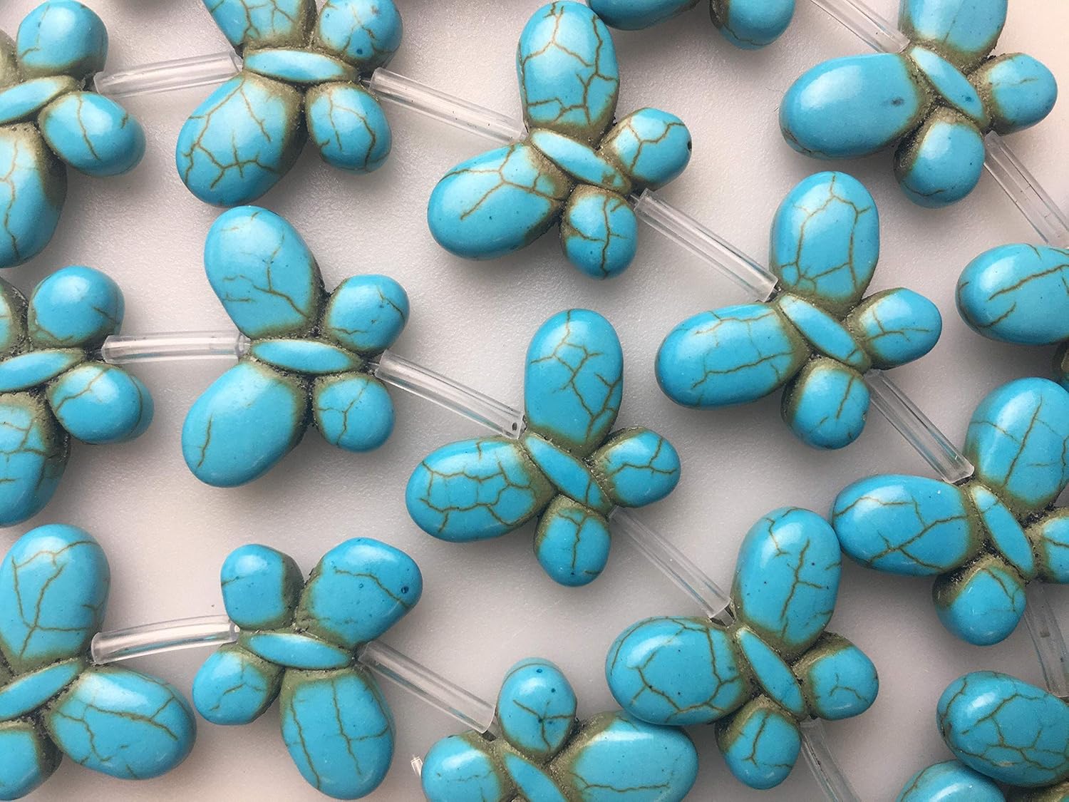 Blue Howlite Turquoise Butterfly Shape Beads 15x20mm 15.5" StrandL8