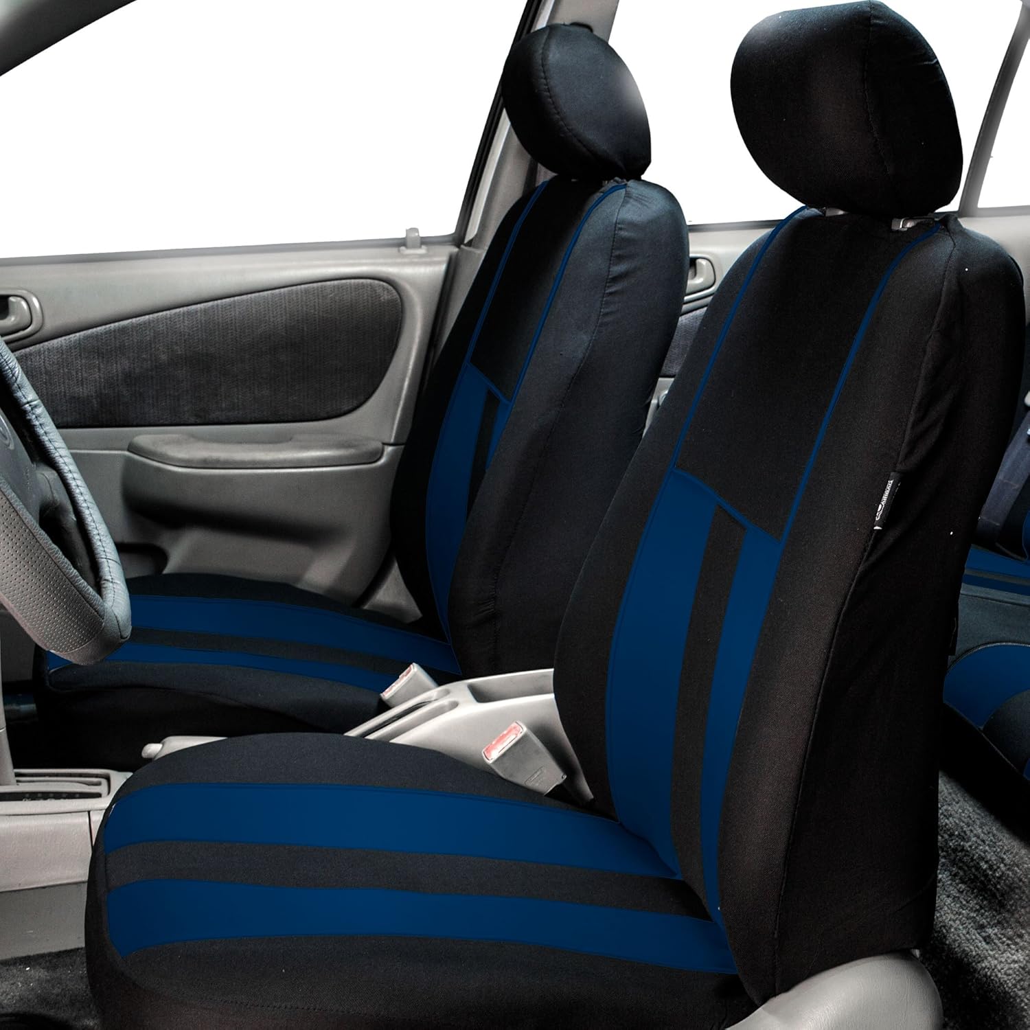 FH Group Car Seat Covers Front Set Purple Cloth - Seat Covers for Low Back Car Seats with Removable Headrest, Universal Fit, Automotive Seat Cover, Airbag Compatible Car Seat Cover for SUV, Sedan, Van : Automotive