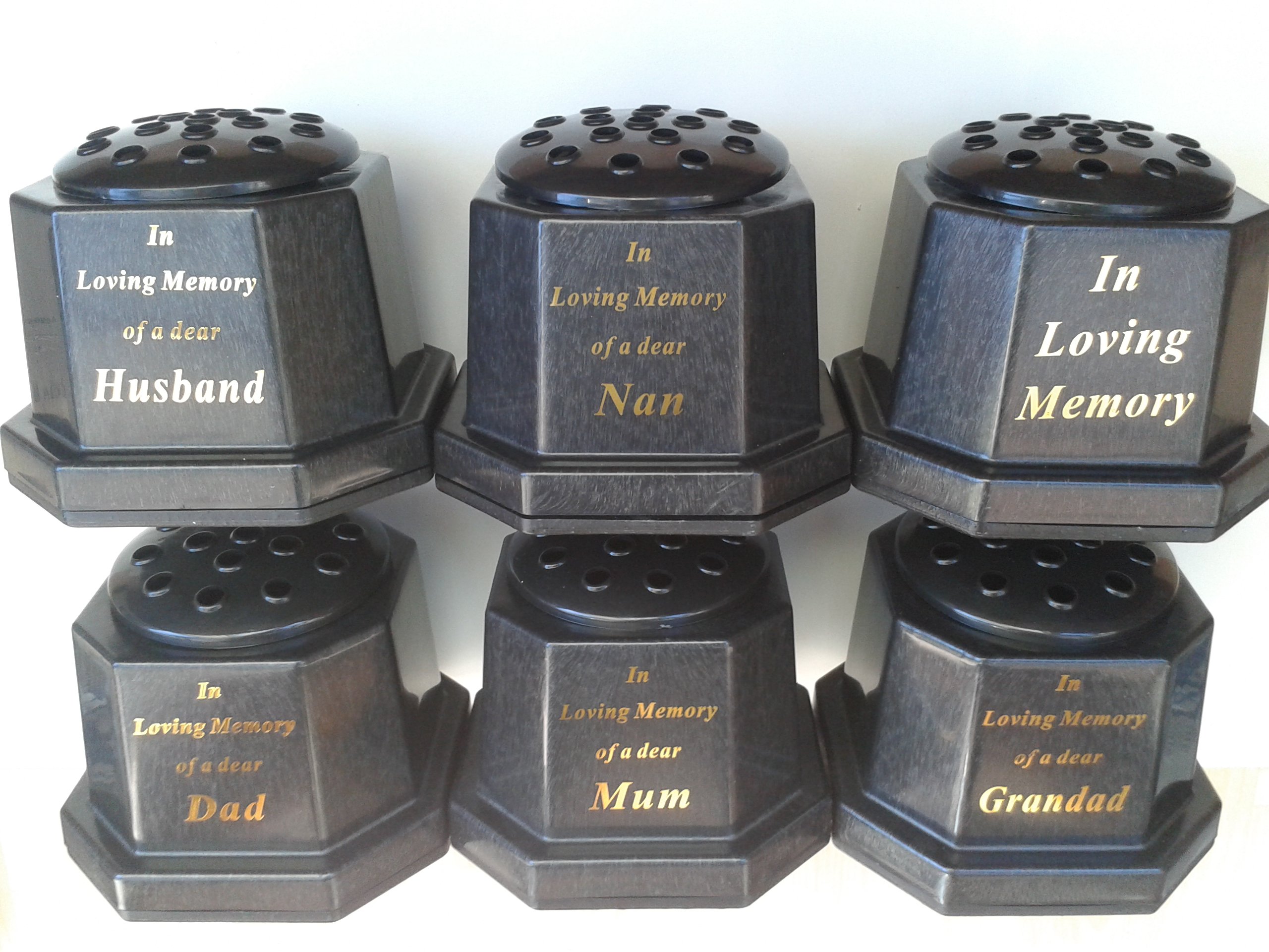 Directfloristsupplies Black Topped In Loving Memory Of A Dear Son Memorial Pot/Grave Vase