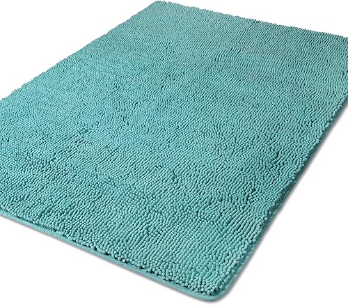 Miniatura 352 de Yeaban Juego de alfombras de baño verde manzana 2 piezas (20" x 32" y 17" x 24"), tapetes de baño de felpilla gruesa Alfombras de baño absorbentes