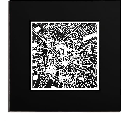 Miniatura 149 de O3 Design Studio Mapa de corte de papel Madrid negro mate de 20 x 20 pulgadas