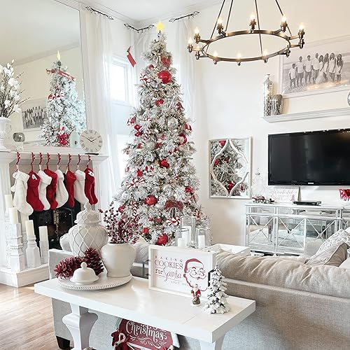 Miniatura 121 de Fraser Hill Farm - Árbol de Navidad, pino aterciopelado nevado, 10 pies LED doble multicolor y blanco cálido,Iluminación de cadena LED blanca