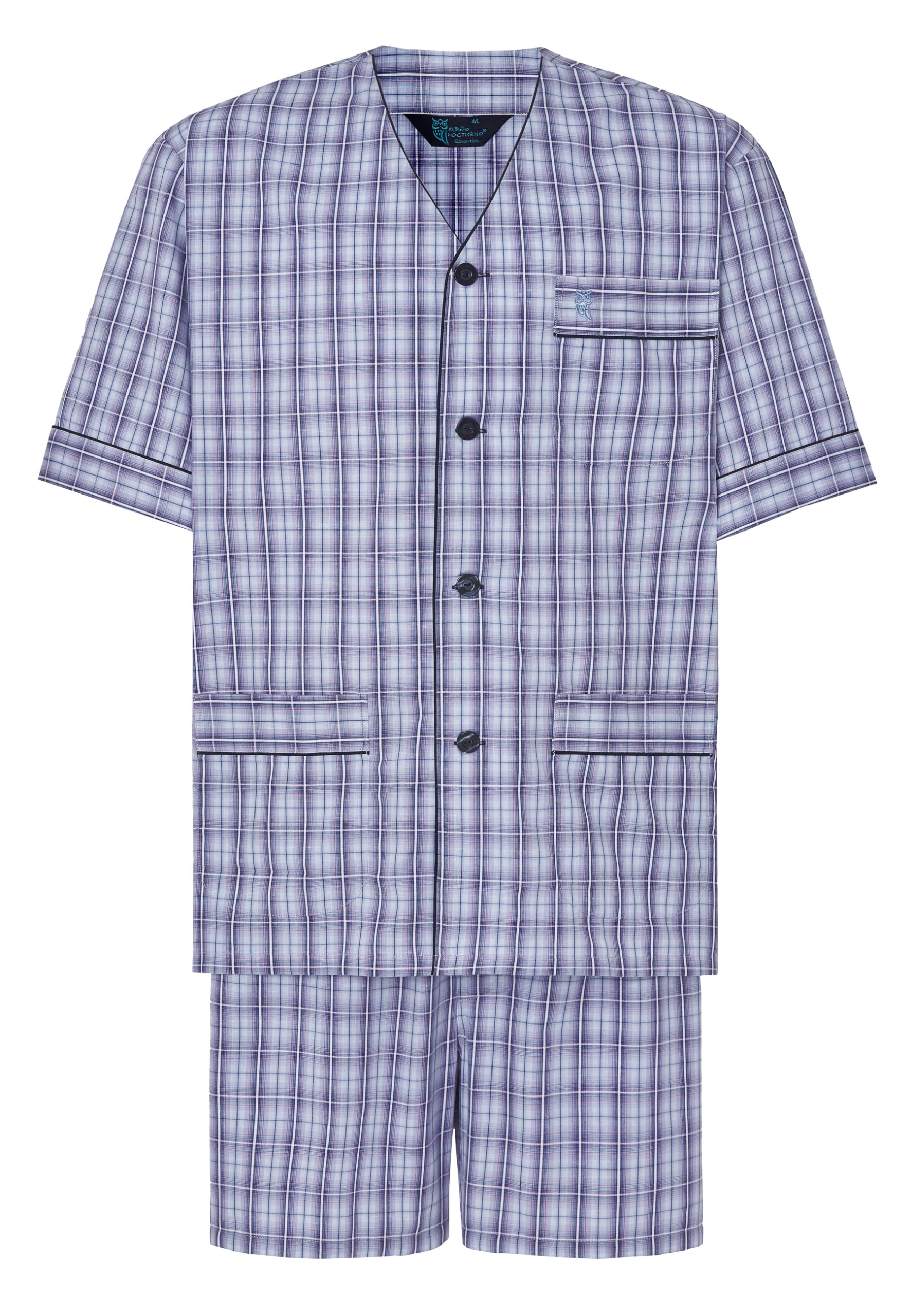 El Búho Nocturno Pigiama Uomo Estate Manica Corta Tessuto Cotone Classico o Pigiama Uomo Corto Maglia a Righe